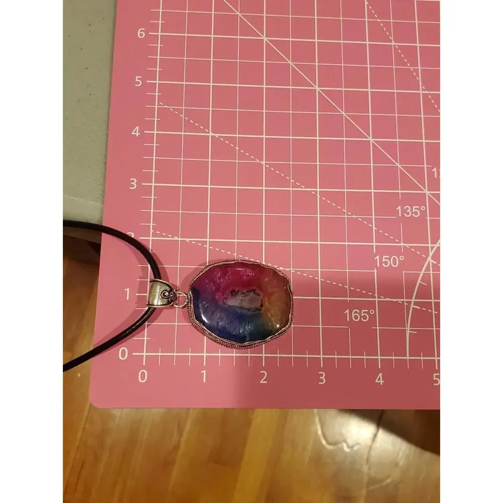 925 large solar rainbow quartz necklace - Picture 10 of 12